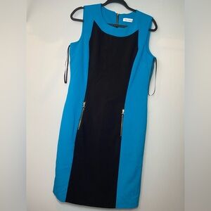 Calvin Klein sleeveless dress black and green